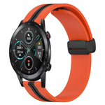 20mm Folding Magnetic Clasp Silicone Watch Band, For Honor Watch ES, For Honor MagicWatch2 42mm