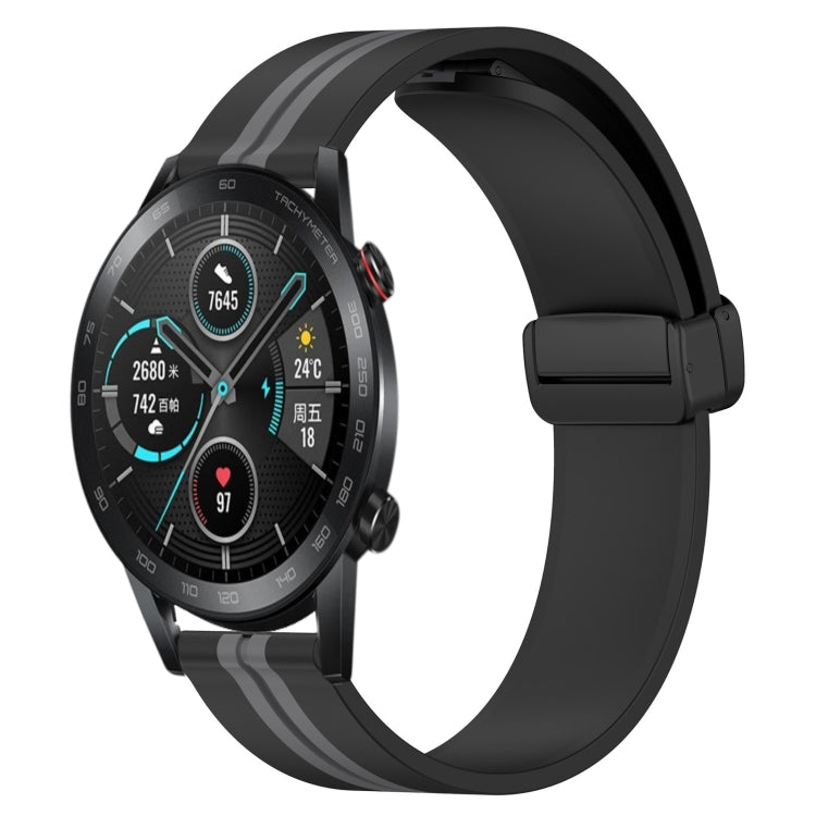 20mm Folding Magnetic Clasp Silicone Watch Band, For Honor Watch ES, For Honor MagicWatch2 42mm