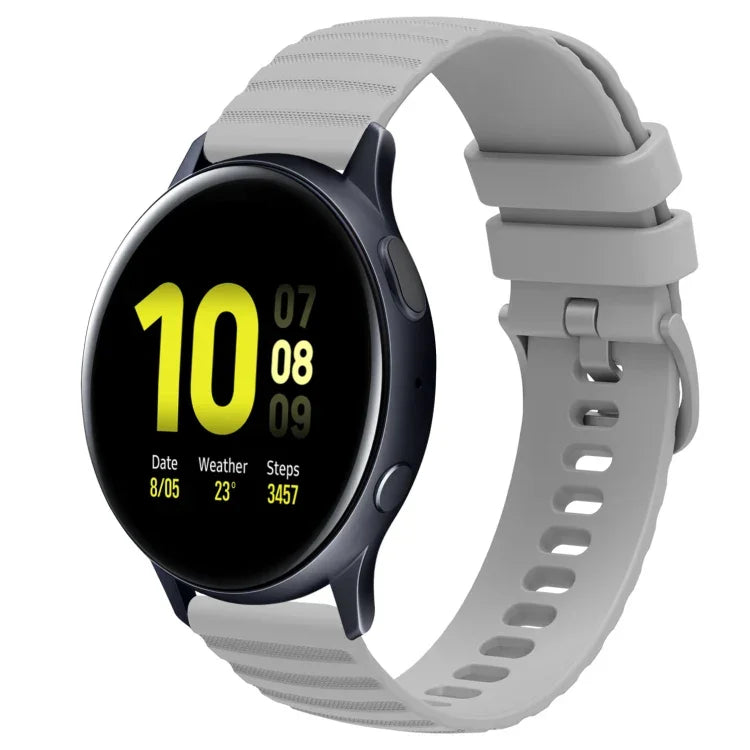 20mm Wavy Dot Pattern Solid Color Silicone Watch Band, For Samsung  Galaxy Watch 4 Classic 42mm, For Samsung  Galaxy Watch 4 Classic 46mm, For Samsung Galaxy Watch Active 2 40mm, For Samsung Galaxy Watch Active 2 44mm