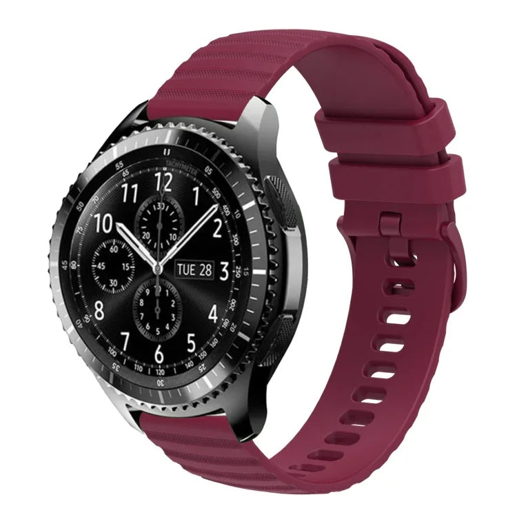 22mm Wavy Dot Pattern Solid Color Silicone Watch Band, For Samsung Galaxy Watch3 45mm, For Samsung Galaxy Watch 46mm, For Samsung Gear S3 Classic, For Samsung Gear S3 Frontier