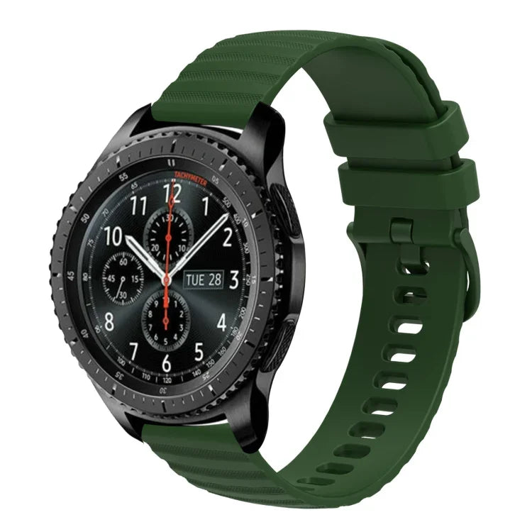 22mm Wavy Dot Pattern Solid Color Silicone Watch Band, For Samsung Galaxy Watch3 45mm, For Samsung Galaxy Watch 46mm, For Samsung Gear S3 Classic, For Samsung Gear S3 Frontier