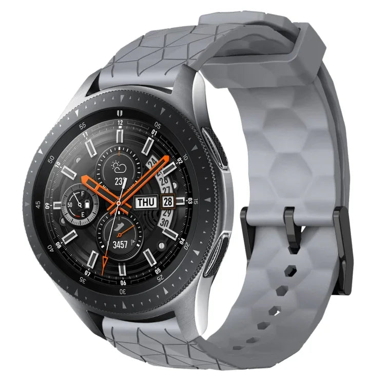 22mm Football Pattern Solid Color Silicone Watch Band, For Samsung Galaxy Watch3 45mm, For Samsung Galaxy Watch 46mm, For Samsung Gear S3 Classic, For Samsung Gear S3 Frontier