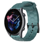 22mm Football Pattern Solid Color Silicone Watch Band, For Amazfit GTR 2, For Amazfit 3
