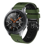 22mm Perforated Two-Color Silicone Watch Band, For Samsung Galaxy Watch3 45mm, For Samsung Galaxy Watch 46mm, For Samsung Gear S3 Classic, For Samsung Gear S3 Frontier