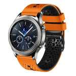 22mm Perforated Two-Color Silicone Watch Band, For Samsung Galaxy Watch3 45mm, For Samsung Galaxy Watch 46mm, For Samsung Gear S3 Classic, For Samsung Gear S3 Frontier