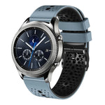 22mm Perforated Two-Color Silicone Watch Band, For Samsung Galaxy Watch3 45mm, For Samsung Galaxy Watch 46mm, For Samsung Gear S3 Classic, For Samsung Gear S3 Frontier