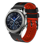 22mm Perforated Two-Color Silicone Watch Band, For Samsung Galaxy Watch3 45mm, For Samsung Galaxy Watch 46mm, For Samsung Gear S3 Classic, For Samsung Gear S3 Frontier