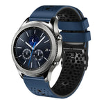 22mm Perforated Two-Color Silicone Watch Band, For Samsung Galaxy Watch3 45mm, For Samsung Galaxy Watch 46mm, For Samsung Gear S3 Classic, For Samsung Gear S3 Frontier