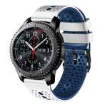 22mm Perforated Two-Color Silicone Watch Band, For Samsung Galaxy Watch3 45mm, For Samsung Galaxy Watch 46mm, For Samsung Gear S3 Classic, For Samsung Gear S3 Frontier