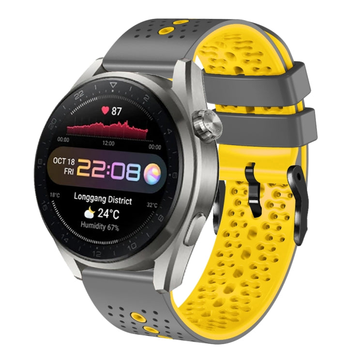 22mm Perforated Two-Color Silicone Watch Band, For Huawei Watch 3 Pro New