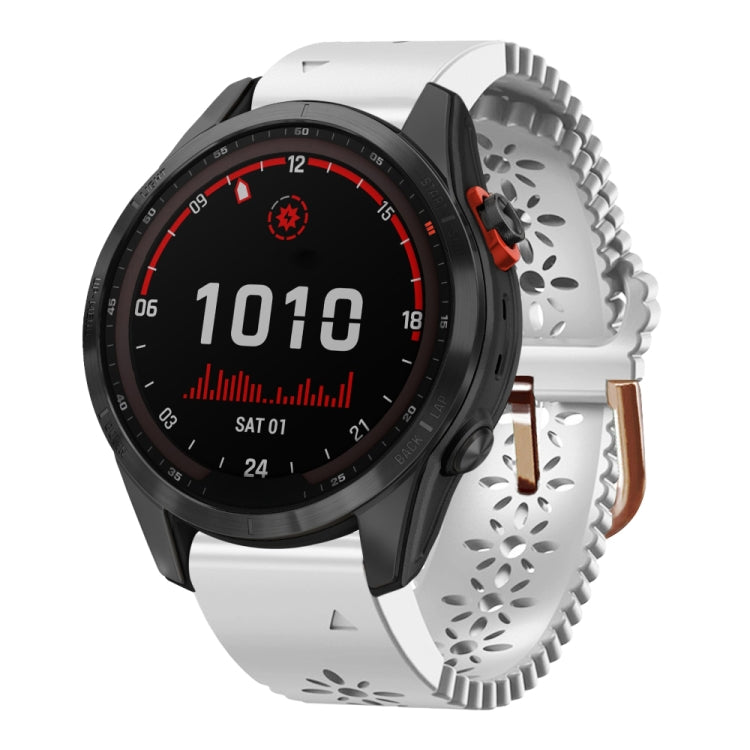 20mm Lady's Silicone Watch Band With Lace Punch, For Garmin Fenix 7S, For Garmin Fenix 7S Solar, For Garmin Fenix 7S Sapphire Solar, For Garmin Instinct 2S, For Garmin Fenix 6S, For Garmin Fenix 6S Pro