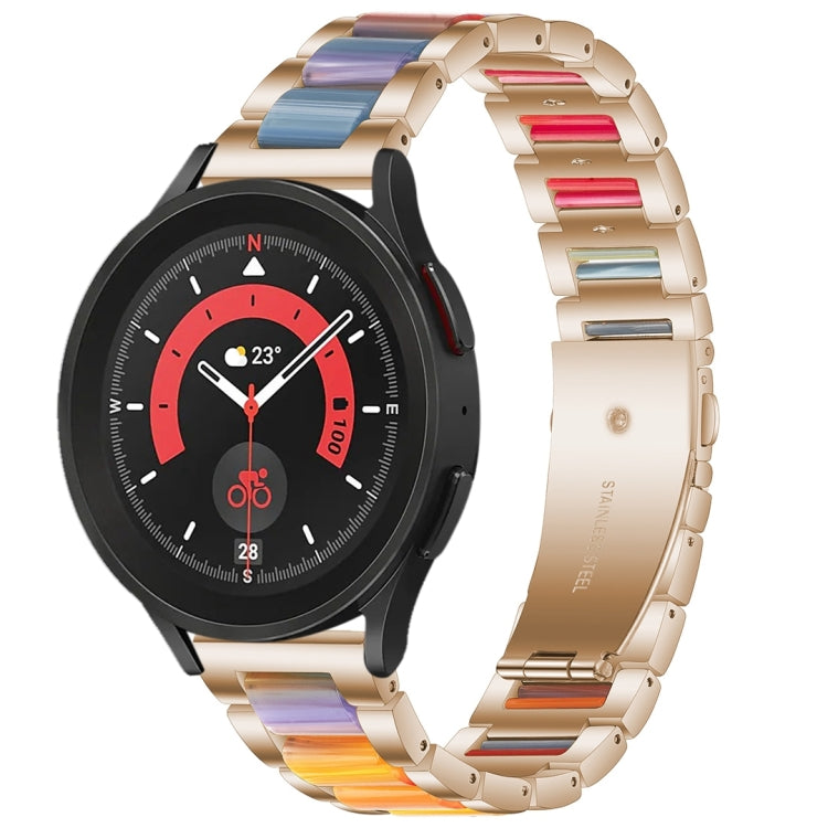 Interbead Resin Metal Watch Band, For Galaxy Watch 5 40 / 44mm, For Galaxy Watch 5 Pro 45mm, For Galaxy Watch 4 40 / 44mm
