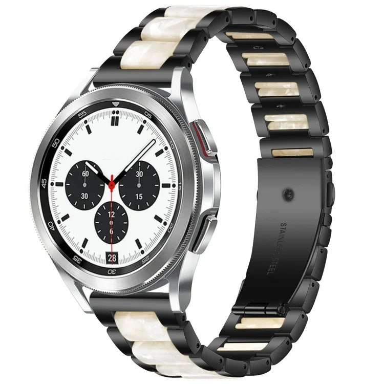 Interbead Resin Metal Watch Band, For Galaxy Watch 4 Classic 42 / 46mm