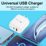 PD04 PD20W + QC18W Mobile Phone Charger with LED Indicator, US Plug, US Plug
