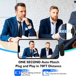 2 Pack Wireless Lavalier Microphone Wireless Noise Reduction Microphone with Charging Case, DS-MKFJ11IP