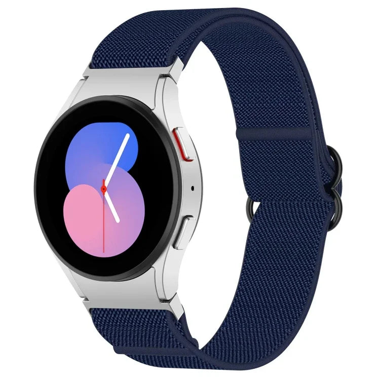 Nylon Stretch Black Buckle Watch Band, For Samsung Galaxy Watch 5 Pro 45mm, For Samsung Galaxy Watch 5 44mm, For Samsung Galaxy Watch 5 40mm, For Samsung Galaxy Watch 4 44mm, For Samsung Galaxy Watch 4 40mm, For Samsung Galaxy Watch 4 Classic 42mm     ...