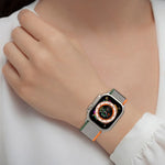 Double Color Nylon Hook and Loop Fastener Watch Band, For Apple Watch Ultra 49mm, For Apple Watch Series 8&7 45mm/SE 2&6&SE&5&4 44mm, For Apple Watch Series 8&7 41mm/SE 2&6&SE&5&4 40mm