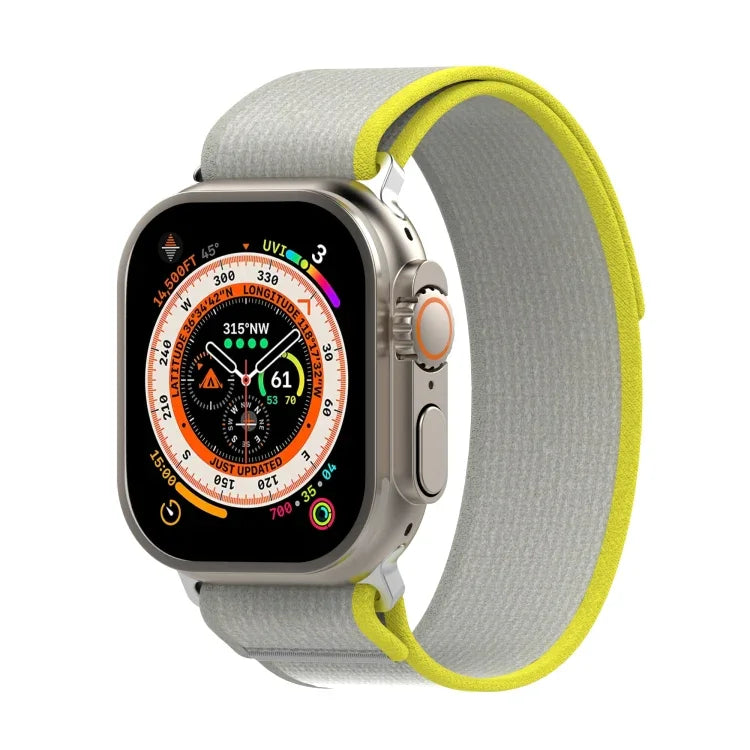 Double Color Nylon Hook and Loop Fastener Watch Band, For Apple Watch Ultra 49mm, For Apple Watch Series 8&7 45mm/SE 2&6&SE&5&4 44mm, For Apple Watch Series 8&7 41mm/SE 2&6&SE&5&4 40mm