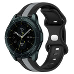 20mm Butterfly Buckle Two-Color Silicone Watch Band, For Samsung Galaxy Watch Active 2 44mm, For Samsung Galaxy Watch 42mm