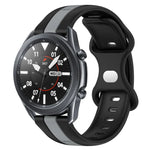 22mm Butterfly Buckle Two-Color Silicone Watch Band, For Samsung Galaxy Watch3 45mm, For Samsung Galaxy Watch 46mm, For Samsung Gear S3 Classic, For Samsung Gear S3 Frontier
