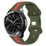 22mm Butterfly Buckle Two-Color Silicone Watch Band, For Samsung Galaxy Watch3 45mm, For Samsung Galaxy Watch 46mm, For Samsung Gear S3 Classic, For Samsung Gear S3 Frontier