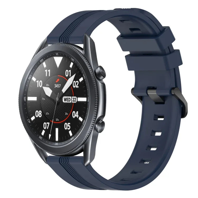 22mm Concave Striped Slicone Watch Band, For Samsung Galaxy Watch3 45mm, For Samsung Galaxy Watch 46mm, For Samsung Gear S3 Classic, For Samsung Gear S3 Frontier
