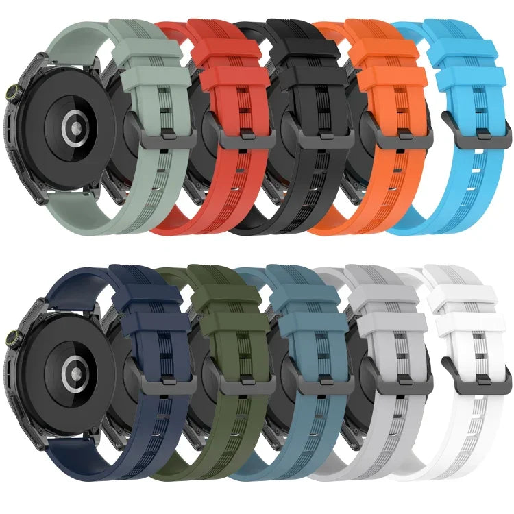 22mm Concave Striped Slicone Watch Band, For Samsung Galaxy Watch3 45mm, For Samsung Galaxy Watch 46mm, For Samsung Gear S3 Classic, For Samsung Gear S3 Frontier