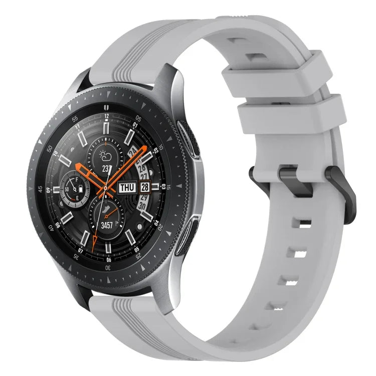 22mm Concave Striped Slicone Watch Band, For Samsung Galaxy Watch3 45mm, For Samsung Galaxy Watch 46mm, For Samsung Gear S3 Classic, For Samsung Gear S3 Frontier