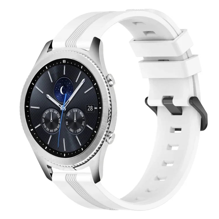 22mm Concave Striped Slicone Watch Band, For Samsung Galaxy Watch3 45mm, For Samsung Galaxy Watch 46mm, For Samsung Gear S3 Classic, For Samsung Gear S3 Frontier