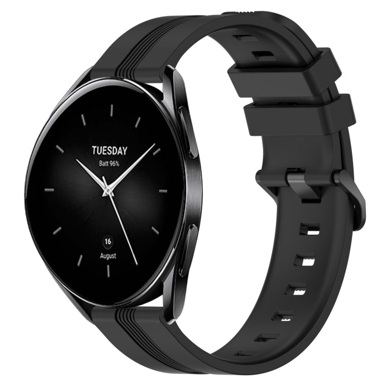 22mm Concave Striped Slicone Watch Band, For Xiaomi Watch S2 42mm, For Xiaomi Watch S2 46mm, For Xiaomi MI Watch S1, For Xiaomi MI Watch S1 Pro