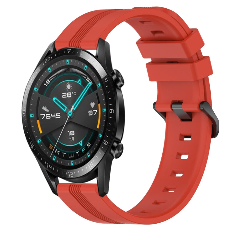 22mm Concave Striped Slicone Watch Band, For Huawei Watch GT 2E, For Huawei GT2 46mm, For Honor Watch GS 3, For Honor Watch GS Pro