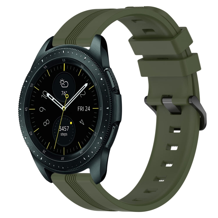20mm Concave Striped Slicone Watch Band, For Samsung Galaxy Watch Active 2 40mm, For Samsung Galaxy Watch Active 2 44mm, For Samsung Galaxy Watch 42mm, For Samsung Galaxy Watch 6 44mm