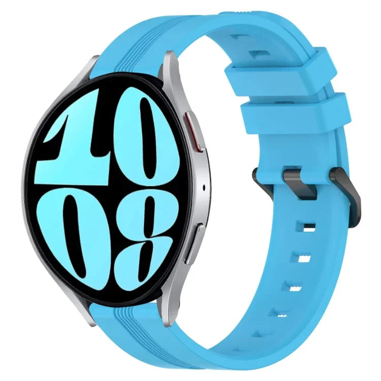 20mm Concave Striped Slicone Watch Band, For Samsung Galaxy Watch 6 40mm, For Samsung Galaxy Watch 6 Classic 43mm