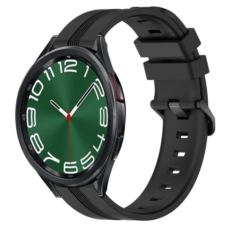 20mm Concave Striped Slicone Watch Band, For Samsung Galaxy Watch 6 40mm, For Samsung Galaxy Watch 6 Classic 43mm