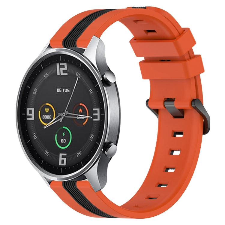 22mm Vertical Two-Color Silicone Watch Band, For Xiaomi MI Watch Color, For Xiaomi MI Watch S1 Active, For Xiaomi Haylou RT2 LS10, For Xiaomi Haylou RS4 LS12