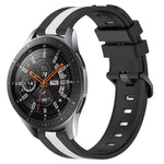 22mm Vertical Two-Color Silicone Watch Band, For Samsung Galaxy Watch3 45mm, For Samsung Galaxy Watch 46mm, For Samsung Gear S3 Classic, For Samsung Gear S3 Frontier