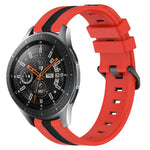 22mm Vertical Two-Color Silicone Watch Band, For Samsung Galaxy Watch3 45mm, For Samsung Galaxy Watch 46mm, For Samsung Gear S3 Classic, For Samsung Gear S3 Frontier