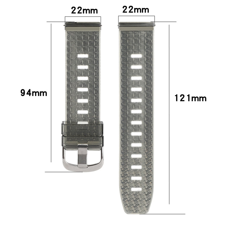 22mm Transparent Shiny Diamond TPU Watch Band, For Huawei Watch3, For Huawei Watch3 Pro, For Huawei Watch GT 2e, For Huawei Watch GT 42mm / 46mm