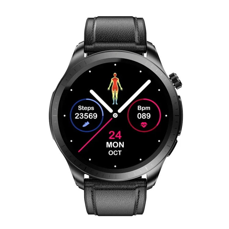 E420 1.39 inch Color Screen Smart Watch,Leather Watchband,Support Heart Rate Monitoring / Blood Pressure Monitoring