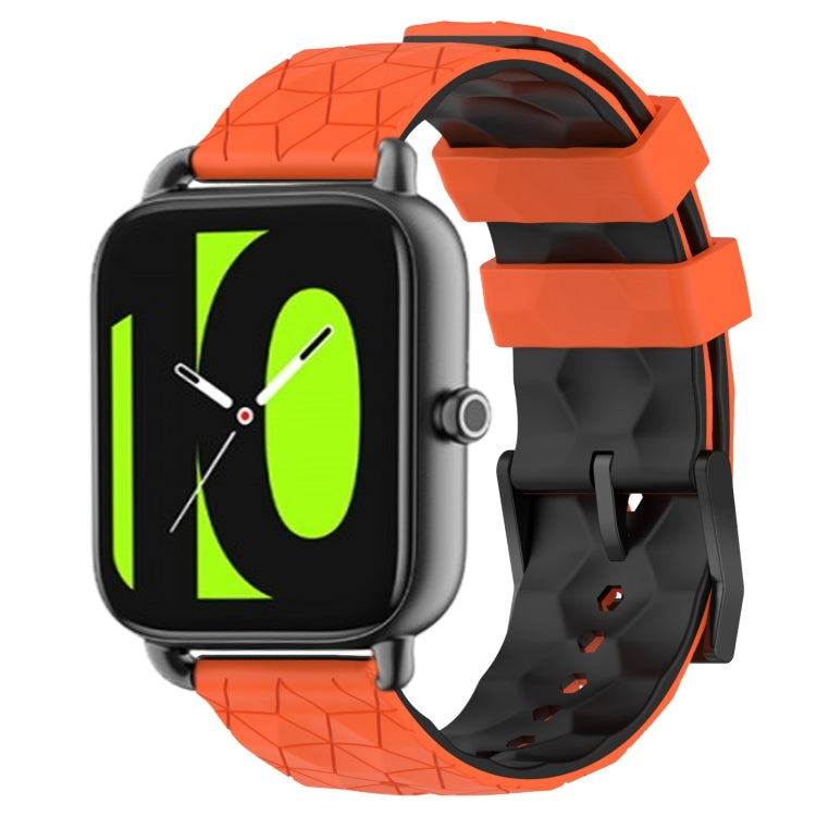22mm Football Pattern Two-Color Silicone Watch Band, For Xiaomi Haylou RS4 LS12