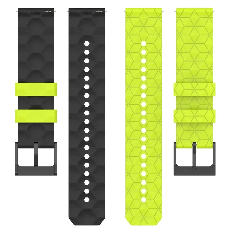 22mm Football Pattern Two-Color Silicone Watch Band, For Samsung Galaxy Watch3 45mm, For Samsung Galaxy Watch 46mm, For Samsung Gear S3 Classic, For Samsung Gear S3 Frontier