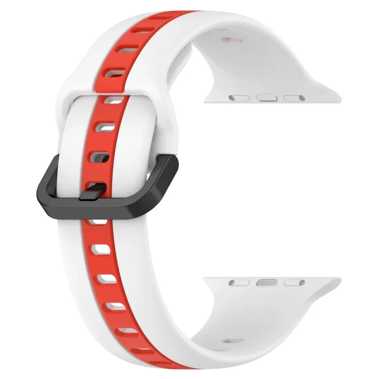 Two-Color Loop Buckle Silicone Watch Band, For Apple Watch Ultra 49mm, For Apple Watch Series 8&7 45mm, For Apple Watch Series 8&7 41mm