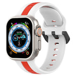 Two-Color Loop Buckle Silicone Watch Band, For Apple Watch Ultra 49mm, For Apple Watch Series 8&7 45mm, For Apple Watch Series 8&7 41mm