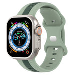 Butterfly Buckle Two-Color Silicone Watch Band, For Apple Watch Ultra 49mm, For Apple Watch Series 8&7 45mm, For Apple Watch Series 8&7 41mm