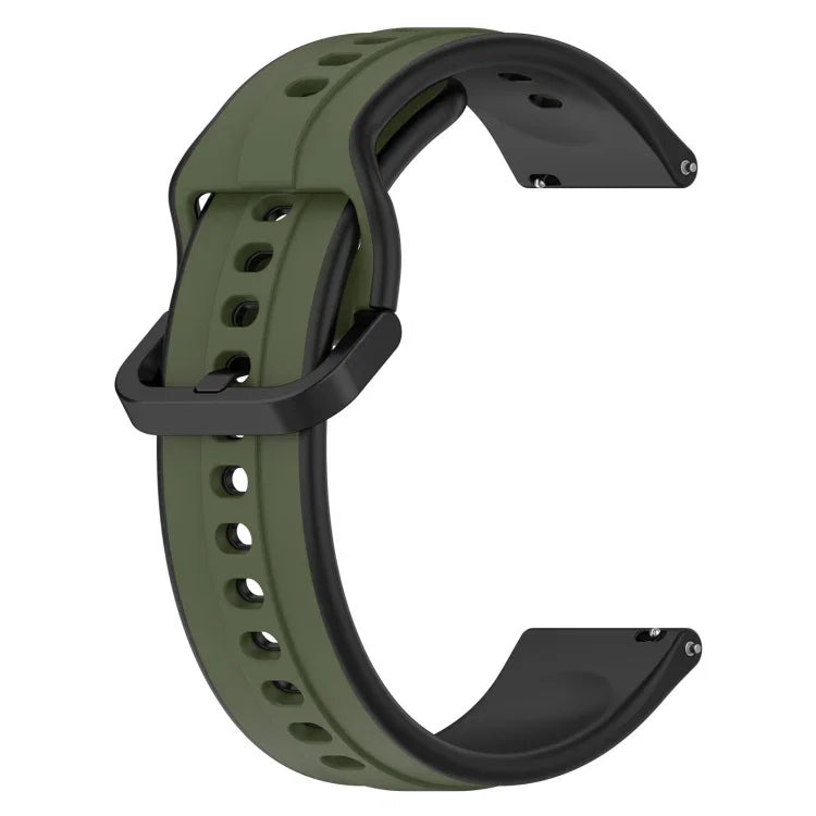20mm Convex Loop Two-Color Silicone Watch Band, For Samsung Galaxy Watch 6 40mm, For Samsung Galaxy Watch 6 Classic 43mm