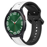 20mm Convex Loop Two-Color Silicone Watch Band, For Samsung Galaxy Watch 6 40mm, For Samsung Galaxy Watch 6 Classic 43mm