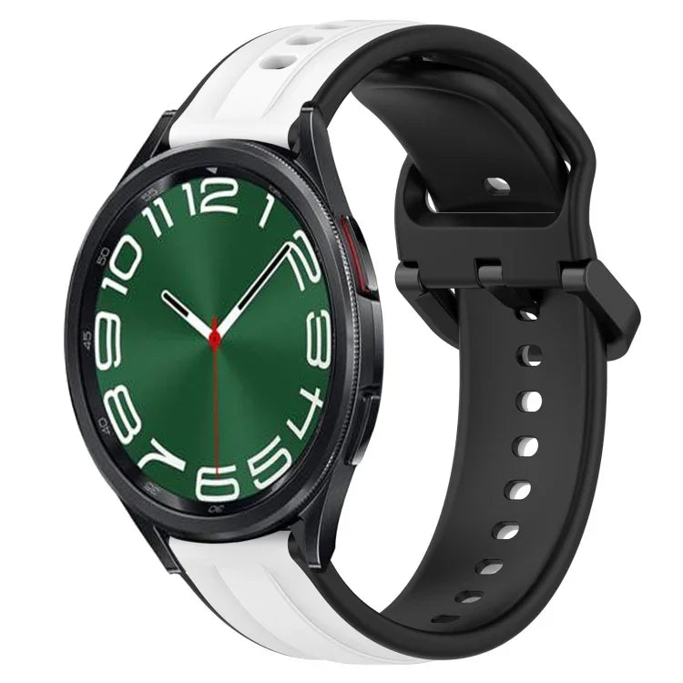20mm Convex Loop Two-Color Silicone Watch Band, For Samsung Galaxy Watch 6 40mm, For Samsung Galaxy Watch 6 Classic 43mm