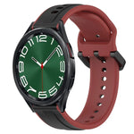 20mm Convex Loop Two-Color Silicone Watch Band, For Samsung Galaxy Watch 6 40mm, For Samsung Galaxy Watch 6 Classic 43mm