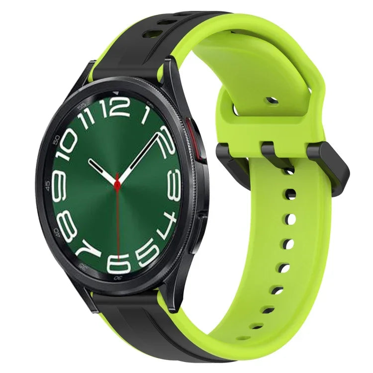 20mm Convex Loop Two-Color Silicone Watch Band, For Samsung Galaxy Watch 6 40mm, For Samsung Galaxy Watch 6 Classic 43mm