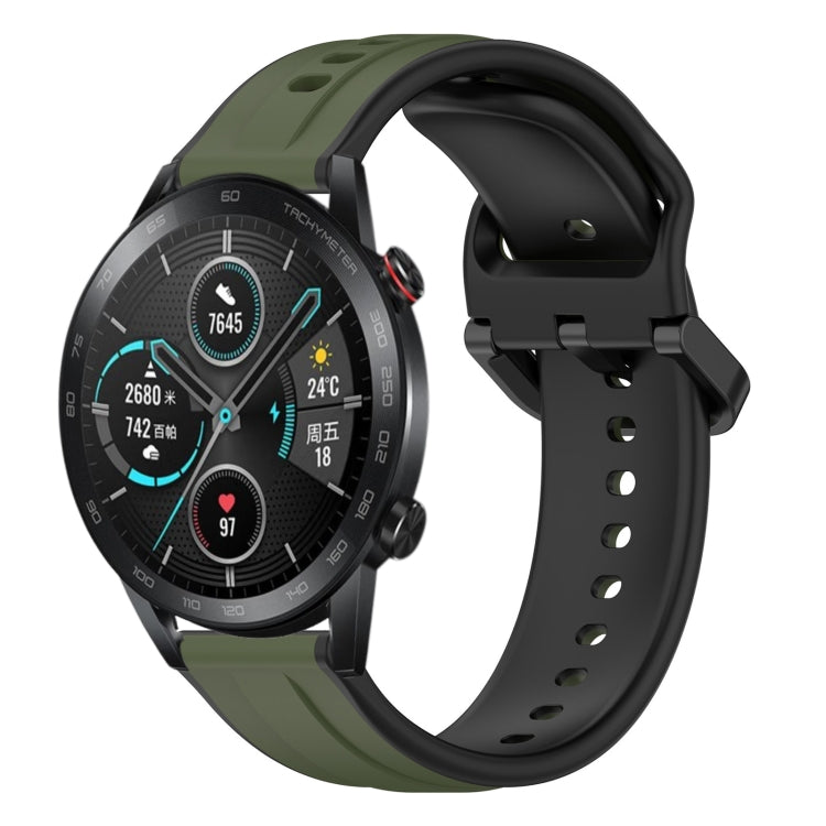 22mm Convex Loop Two-Color Silicone Watch Band, For Honor Magic Watch 2 46mm, For Honor Watch Dream, For Huawei Watch 3 Pro New